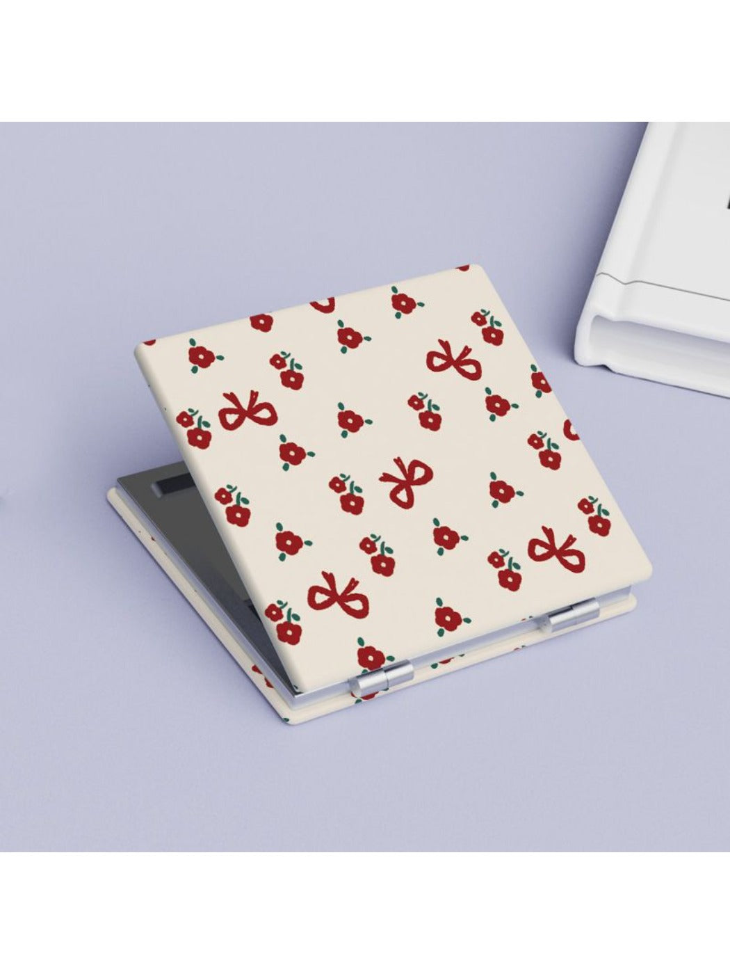 Mirroray - Adorable Red Floral Square Compact Mirror