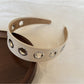 Gifty - Simple Punk Style PU Leather Alloy Detail Headband