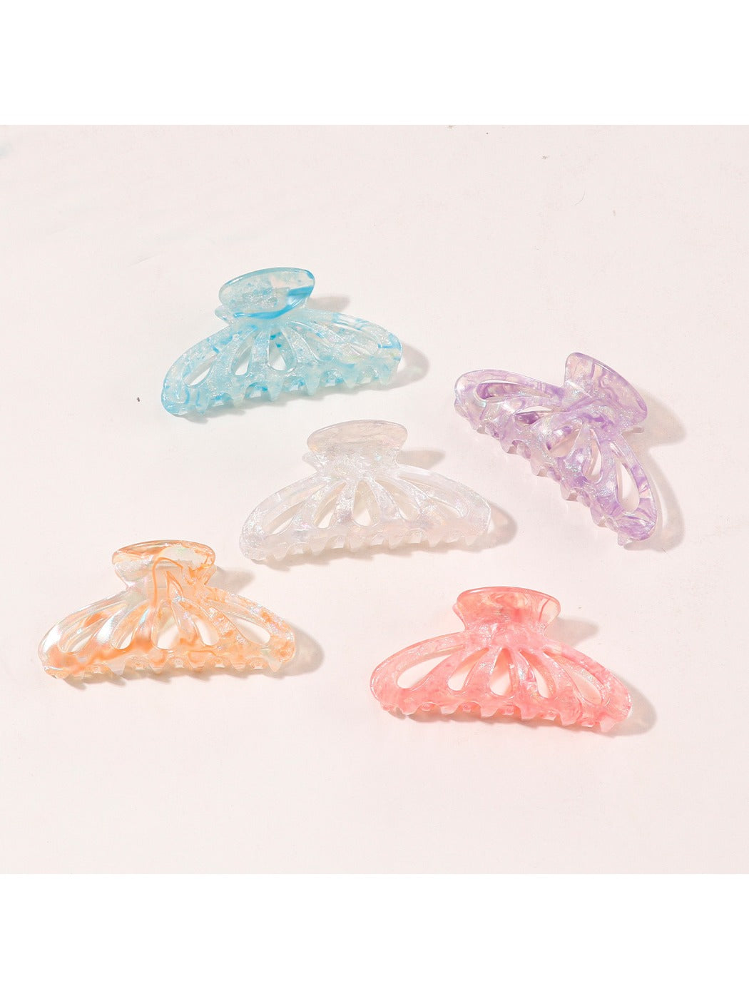 Beau - Colorful Openwork Half Round Claw Clip