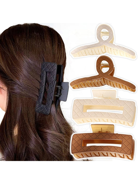 Beau - Geometric Plastic Alloy Square Form Claw Clip