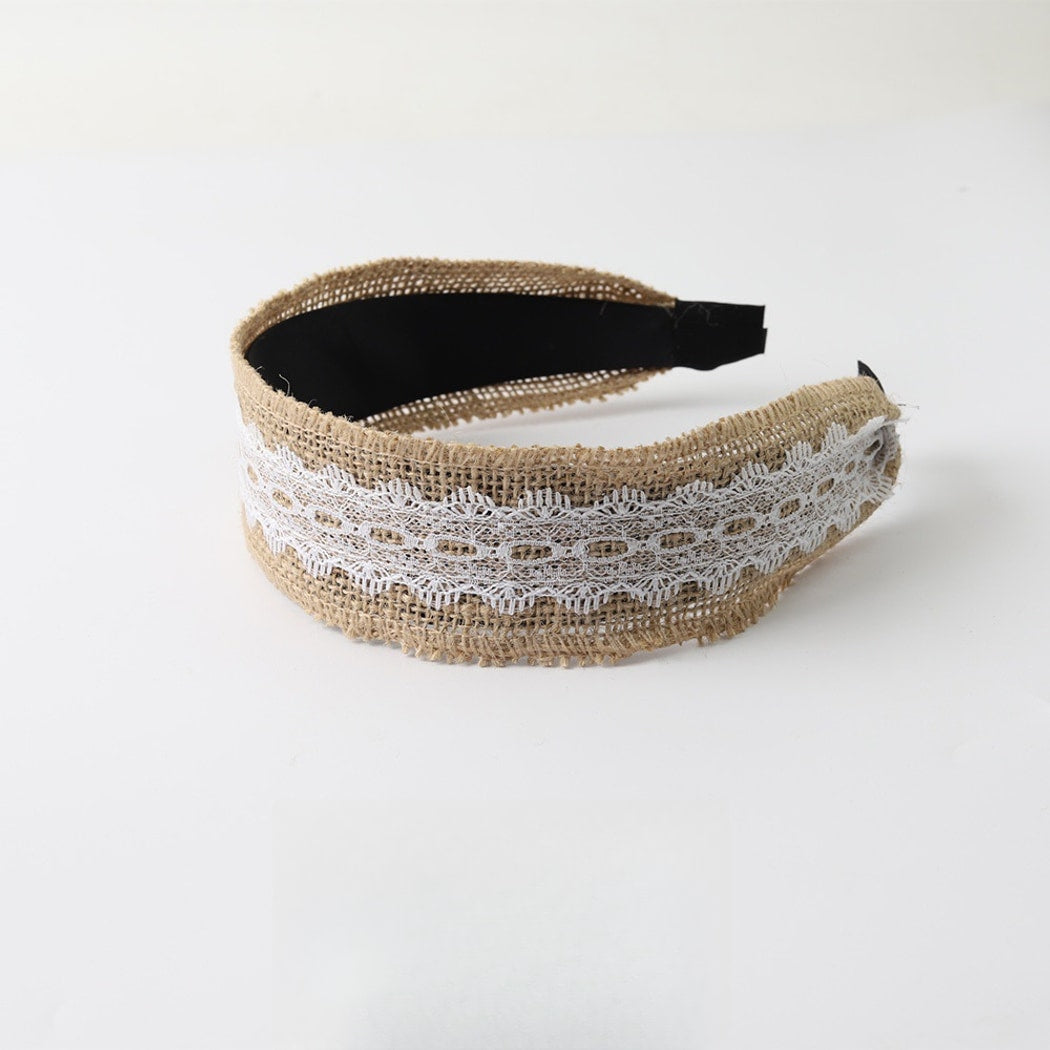 Gifty - Retro Lace Woven Wide Headband