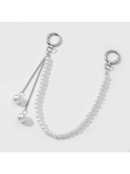 Keypus - Lace Mesh Bow Alloy Key Ring Bag Charm Keychain