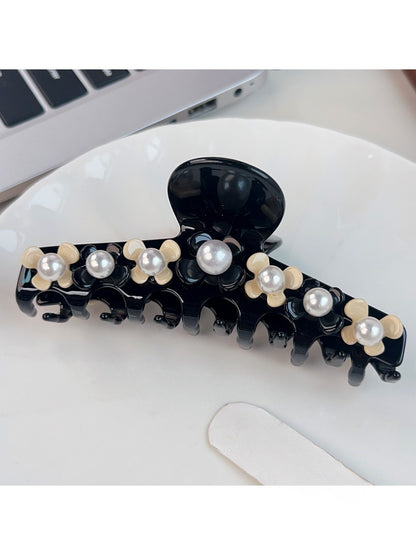 Beau - Floral Beaded Acetate Fiber Claw Clip
