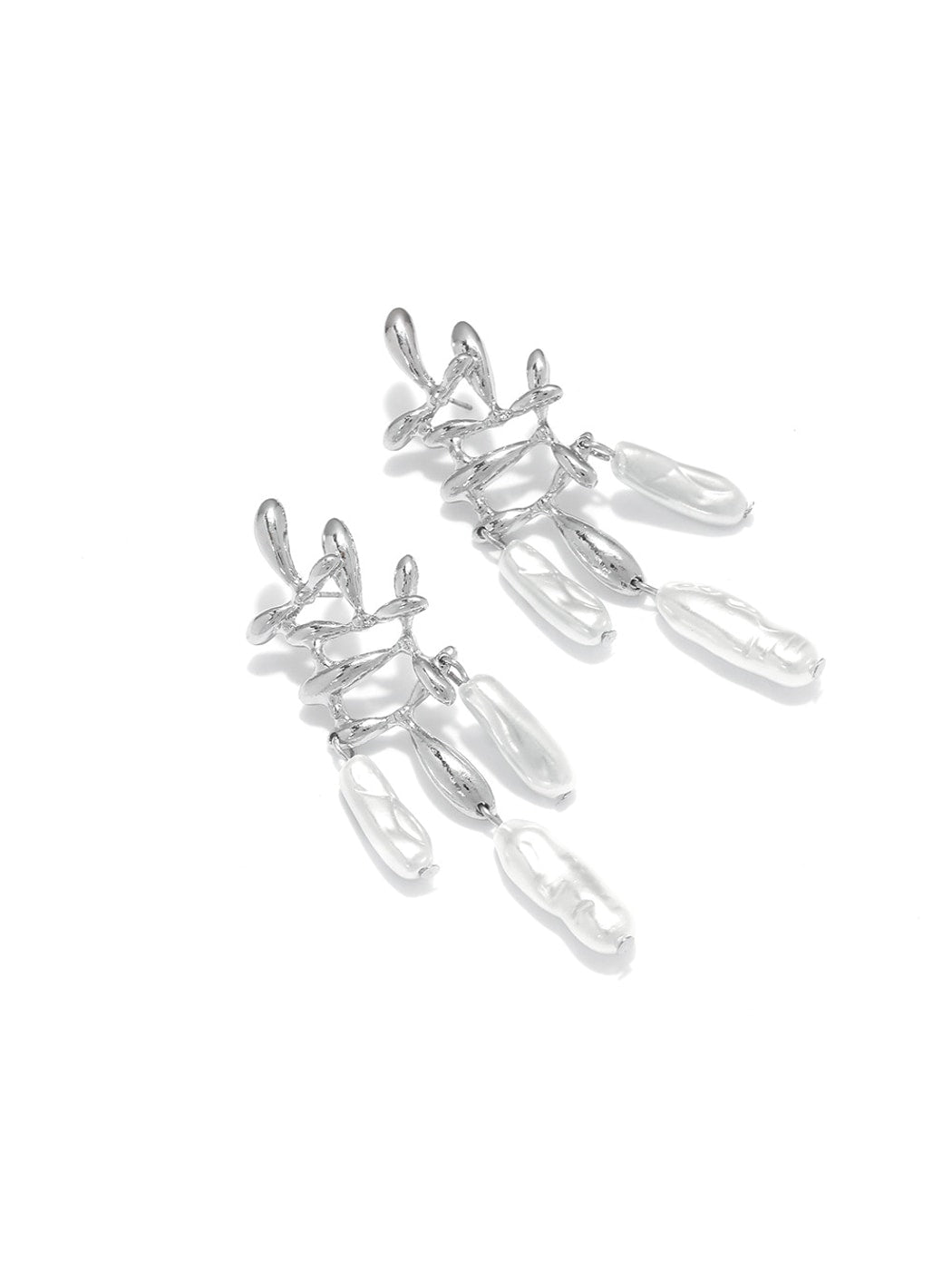 Earedge - Hollow Irregular Drop Dangle Earrings