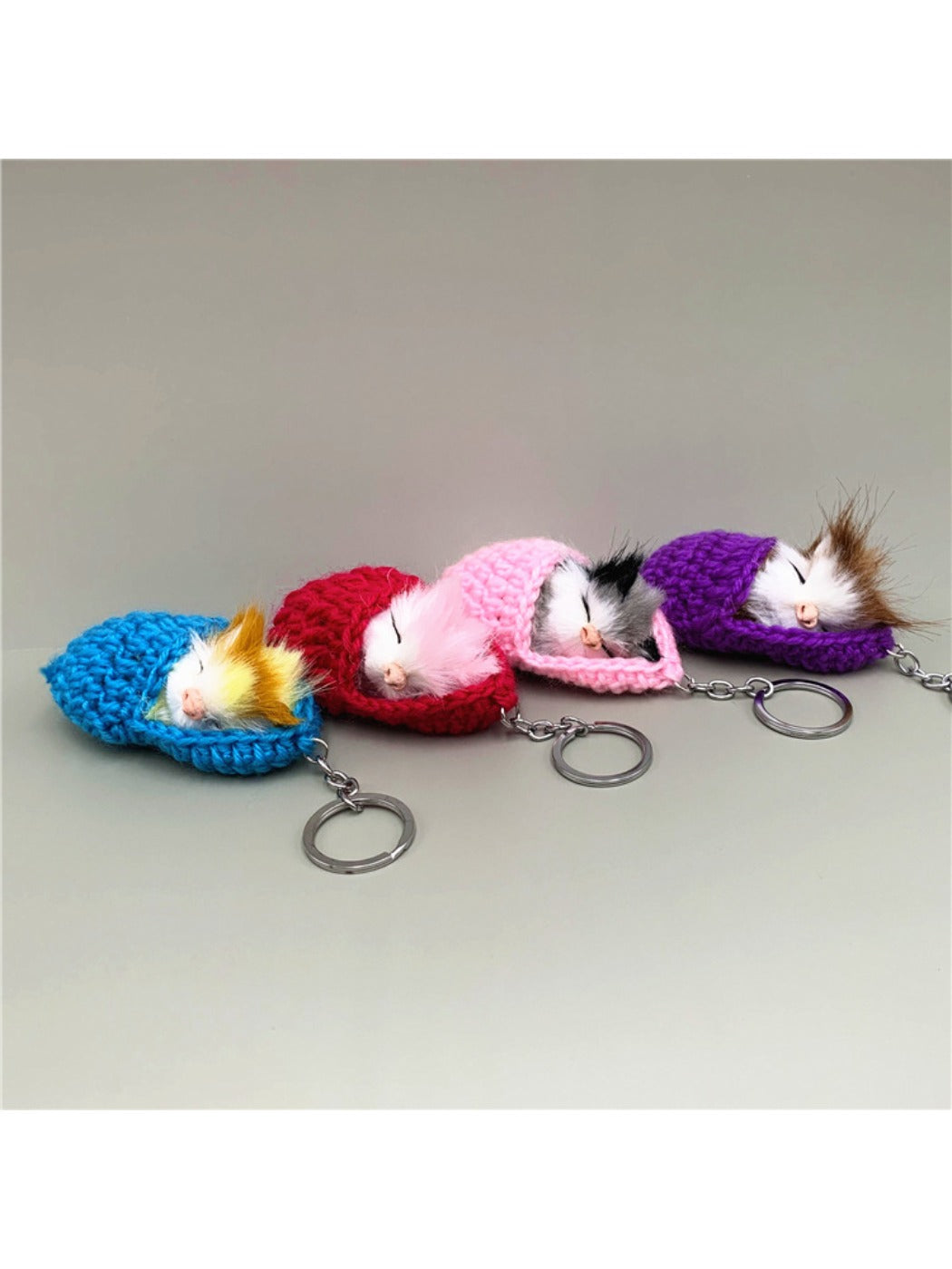 Keypus - Sleeping Cat Shaped Bag Charm Keychain