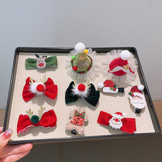 Beau - Bright Christmas Theme Bow Decorative Hair Clip