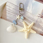 Keypus - Alloy Plastic Starfish Beaded Charm Keychain