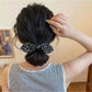 Gifty - Floral Bunny Ear Bow Detail Polyester Hair Tie