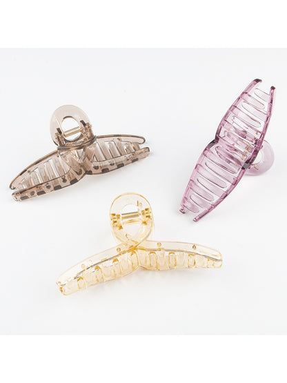 Beau - Clear Solid Color Crisscross Claw Clip