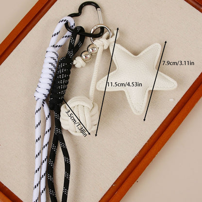 Keypus - Star PU Cord Knot Bag Charm Keychain
