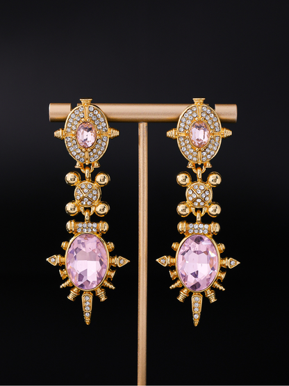 Earedge - Ornate Geometric Drop Style Stud Earrings
