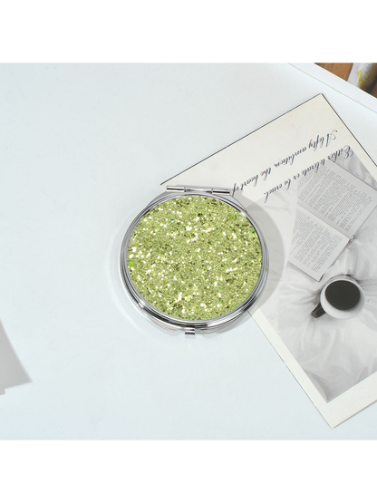 Mirroray - Portable Sequin-Look Round Compact Mirror