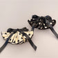 Beau - Polka Dot Ribbon Bow Spring Hair Clip