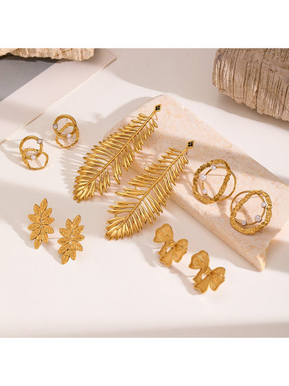Earedge - Elegant Golden Nature Style Earrings