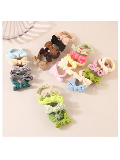 Gifty - Macaron Color Bow Hair Tie Set