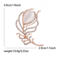 Brovia - Openwork Feather Rhinestone Accent Brooch