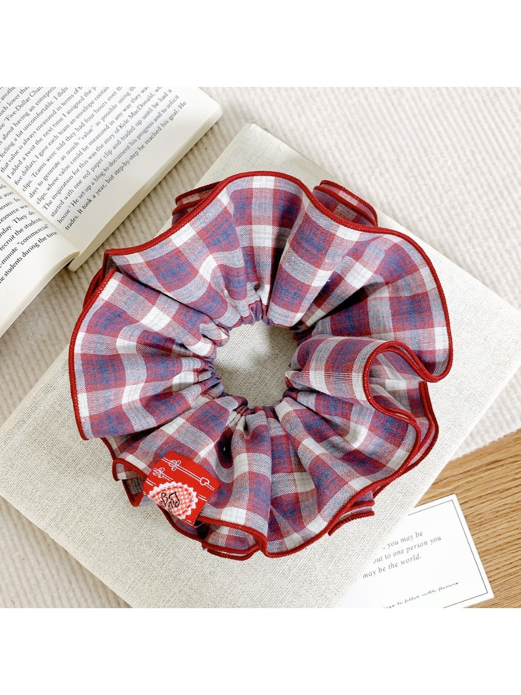 Gifty - Sweet Purple Checkered Scrunchie