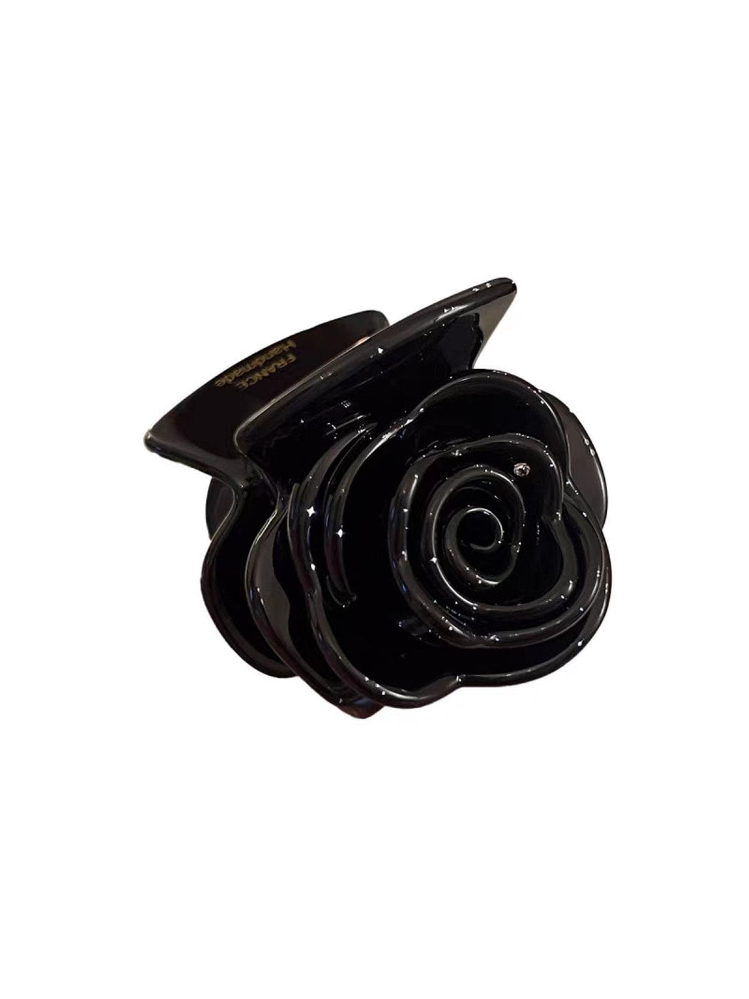 Beau - Glossy Rose Flower Acrylic Alloy Claw Clip
