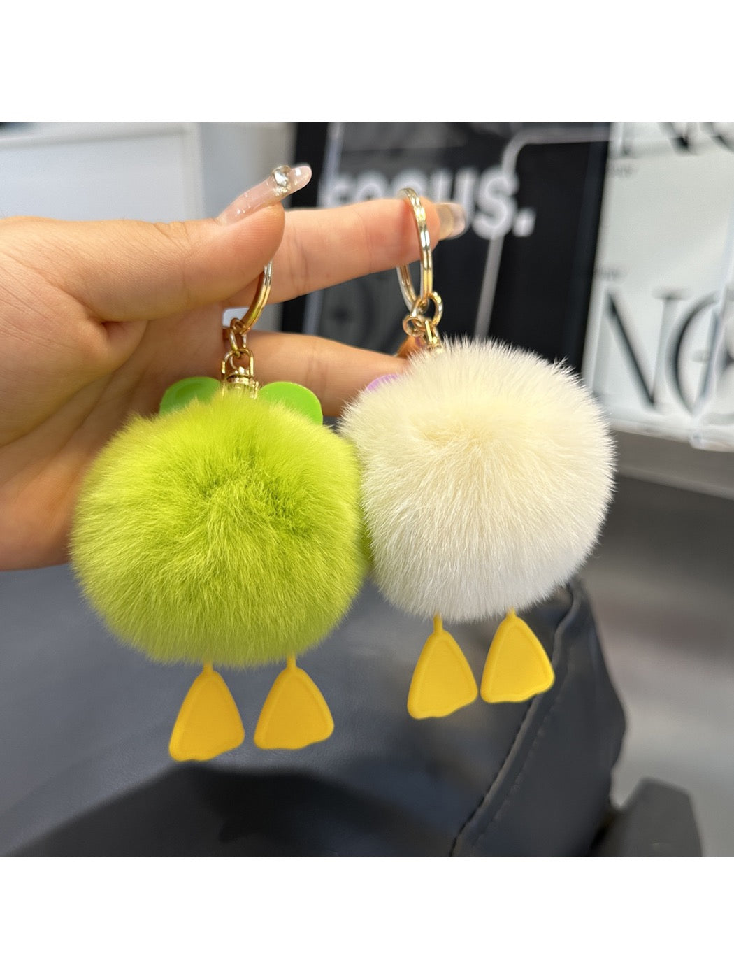 Keypus - Fluffy Duck Keychain For Bags Backpacks