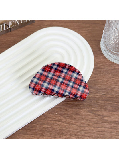 Beau - Plaid Color Block Hair Claw Clip