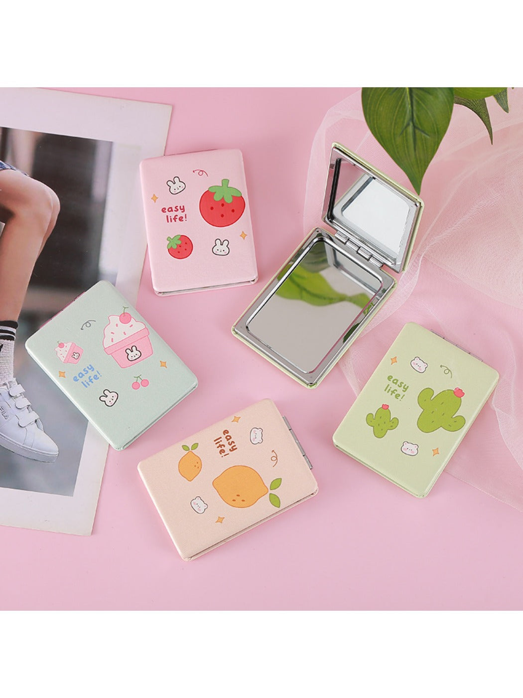 Mirroray - Fruit Pattern Rectangular Folding Mirror Portable