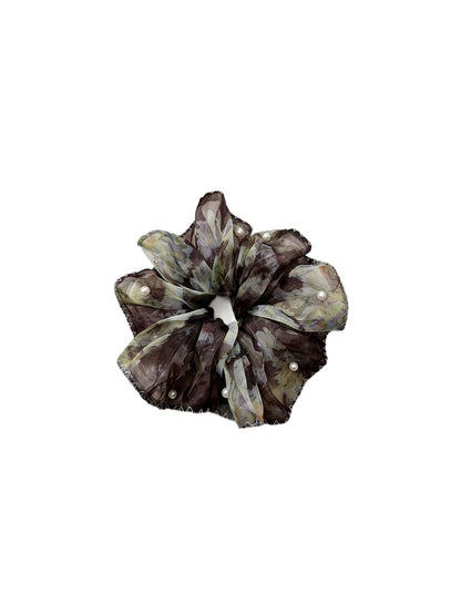 Gifty - Ruffled Lace Beaded Organza Style Scrunchie