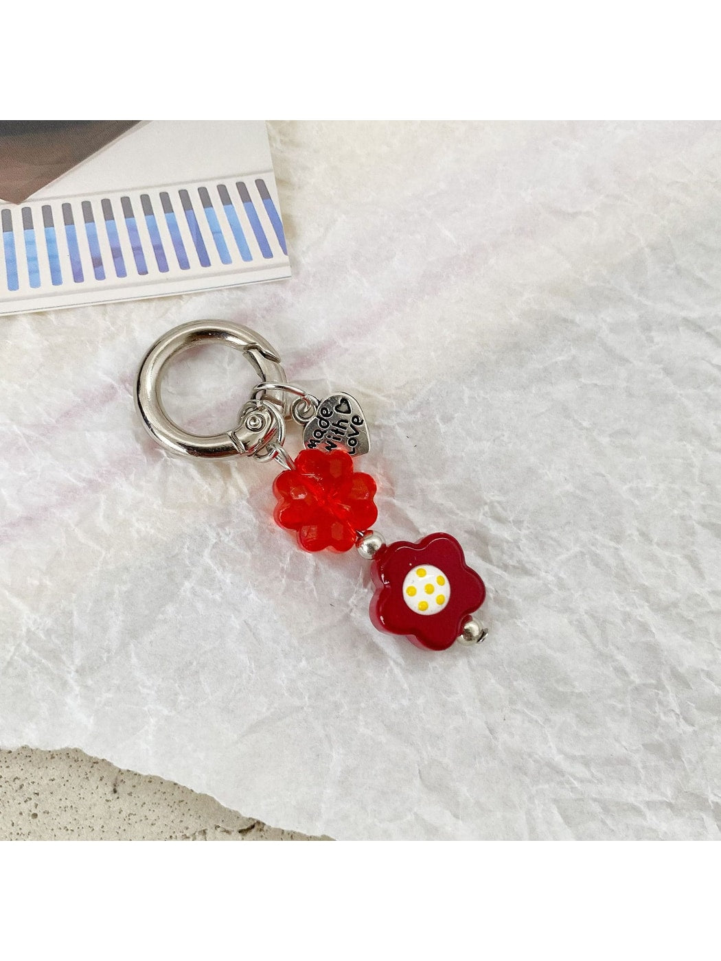 Keypus - Playful Flower Bag Charm Ring Pendant Keychain
