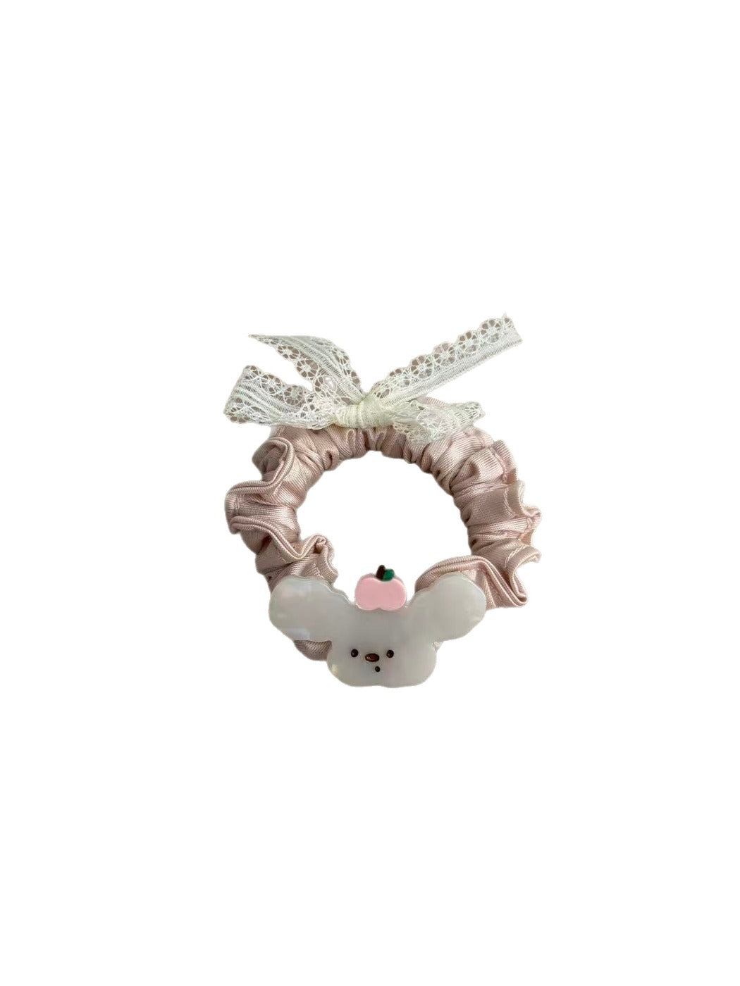 Gifty - Lace Bow Dog Motif Polyester Scrunchie
