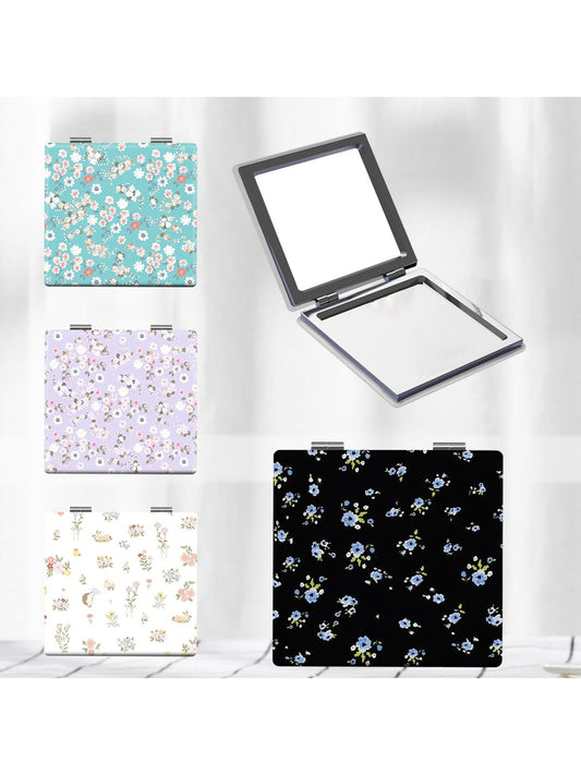 Mirroray - Floral Print Portable Makeup Folding Mirror