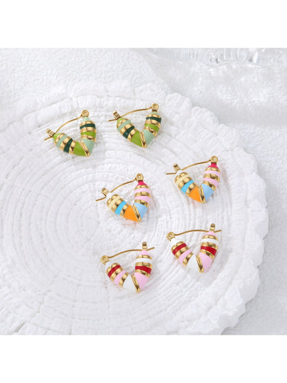 Earedge - Colorful Heart Elegant Earrings