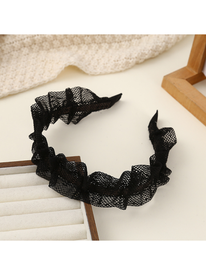 Gifty - Sweet Mesh Ruffle High Crown Headband