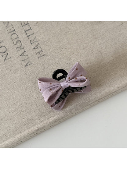 Beau - Polka Dot Bow Hair Claw Clip