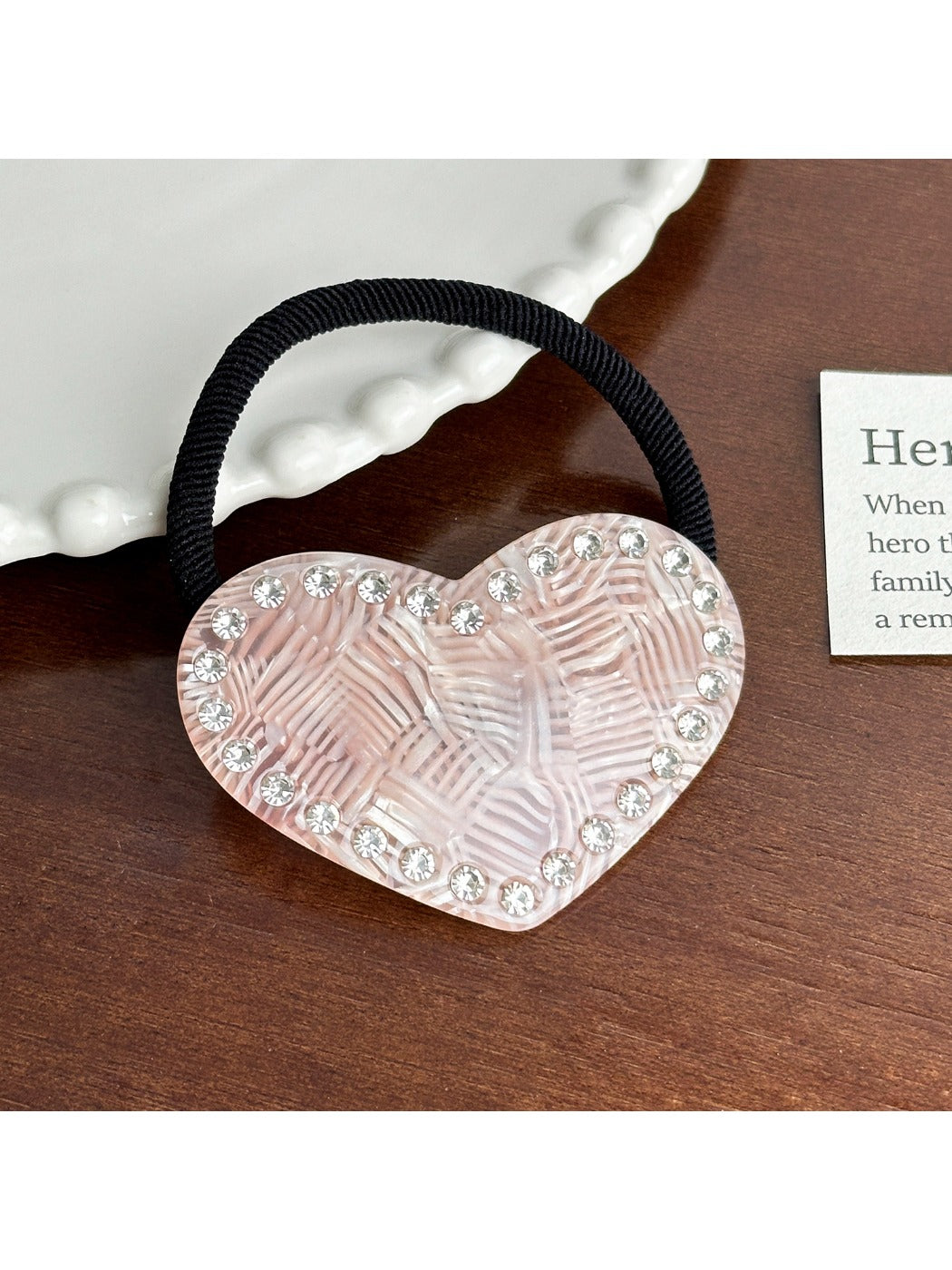 Gifty-Heart Acetate Hair Clip Ponytail Holder Edge Clip