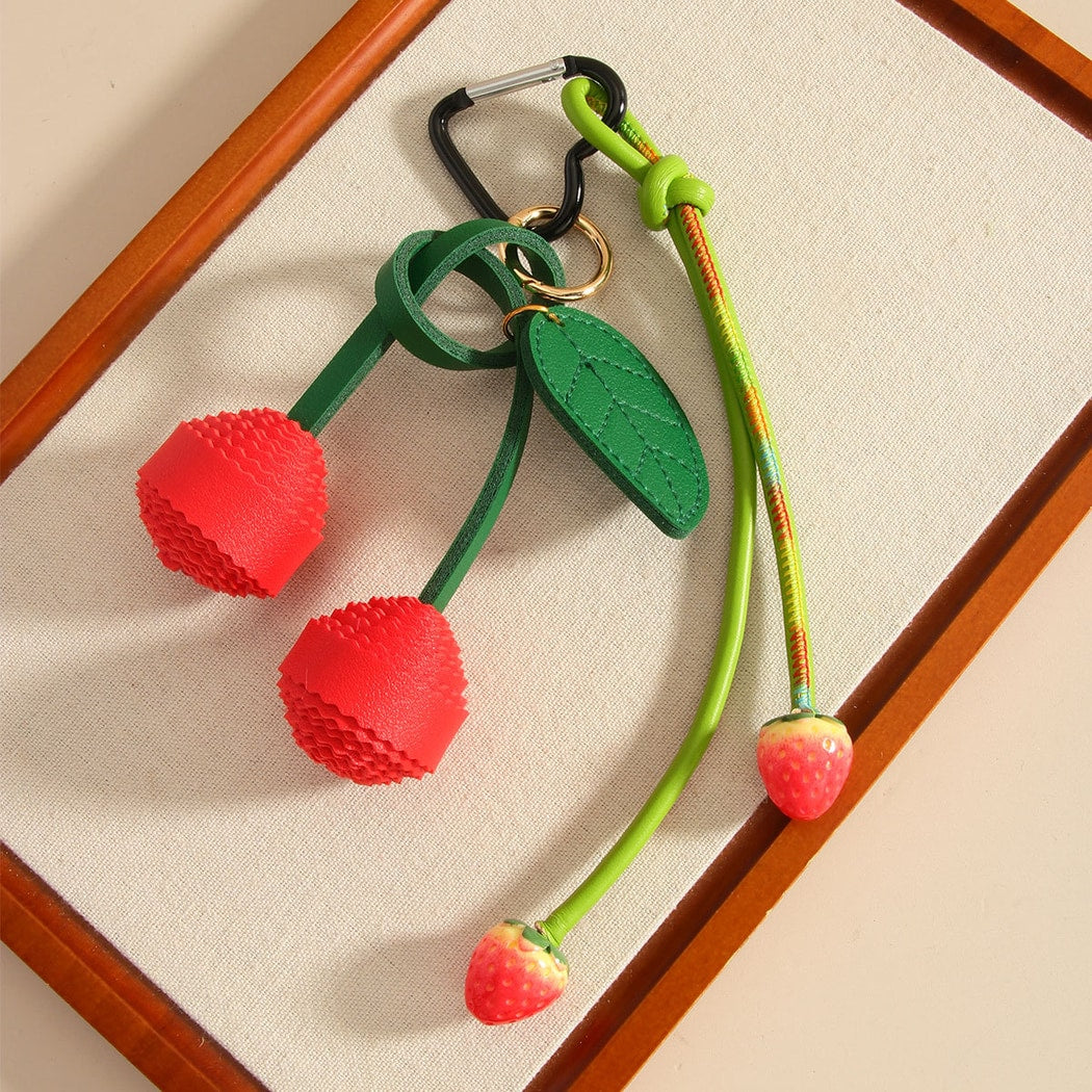 Keypus - Strawberry Cherry Fruit Bag Pendant Keychain