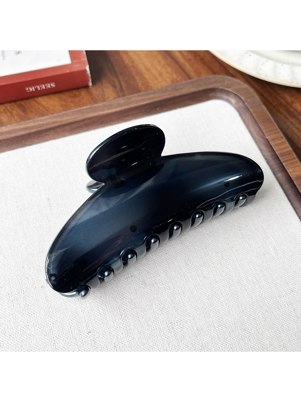 Beau - PC Bow Accent Geometric Ring Hair Claw Clip