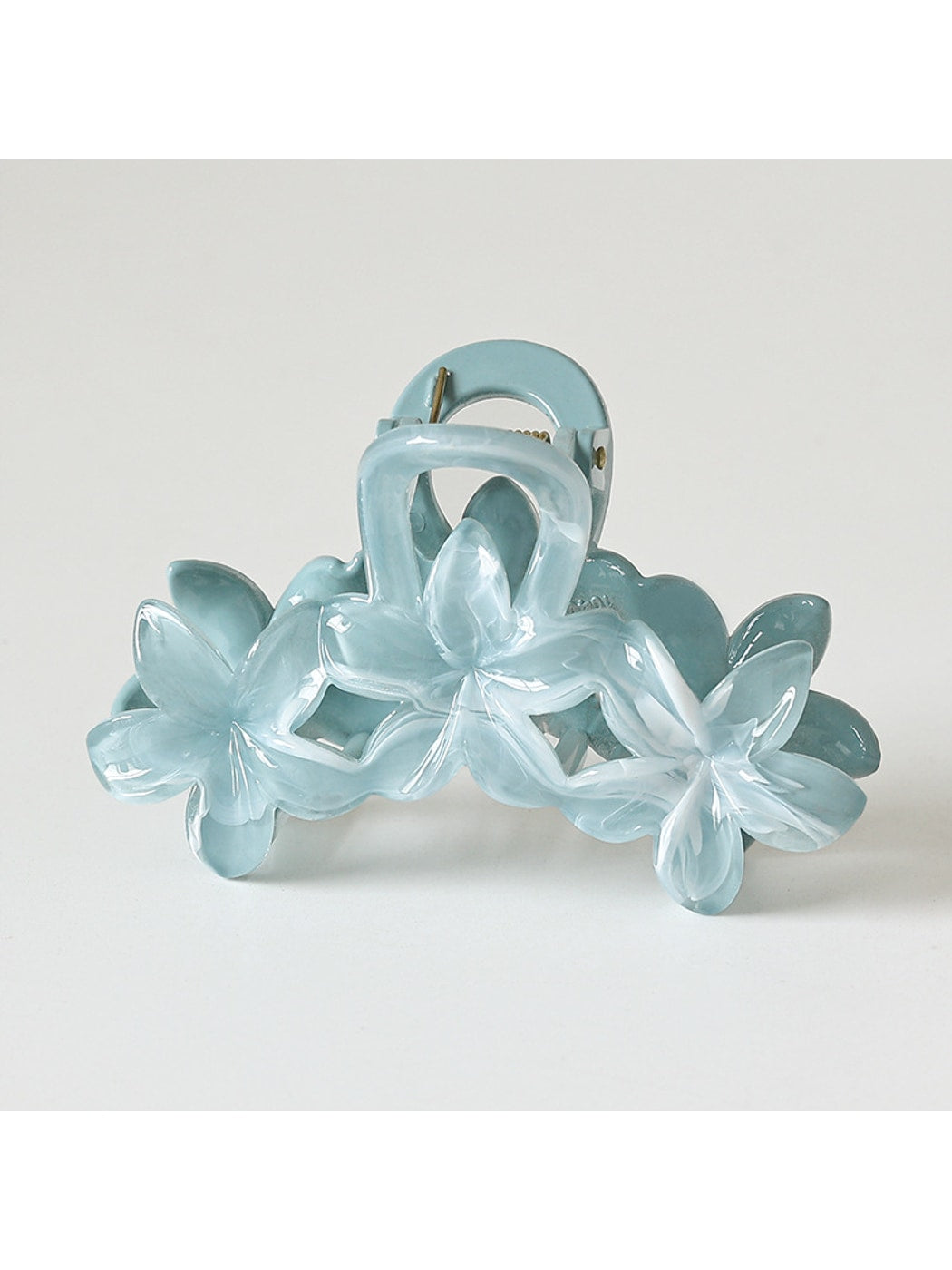Beau - Transparent Floral Plastic Claw Hair Clip