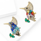 Brovia - Rhinestone Enamel Bird Accent Alloy Brooch