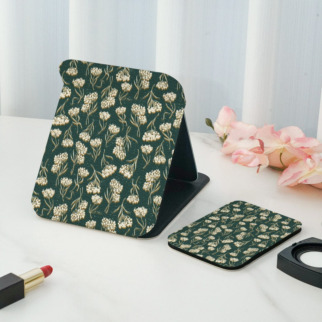 Mirroray - Double Sided Floral Print Folding Makeup Mirror