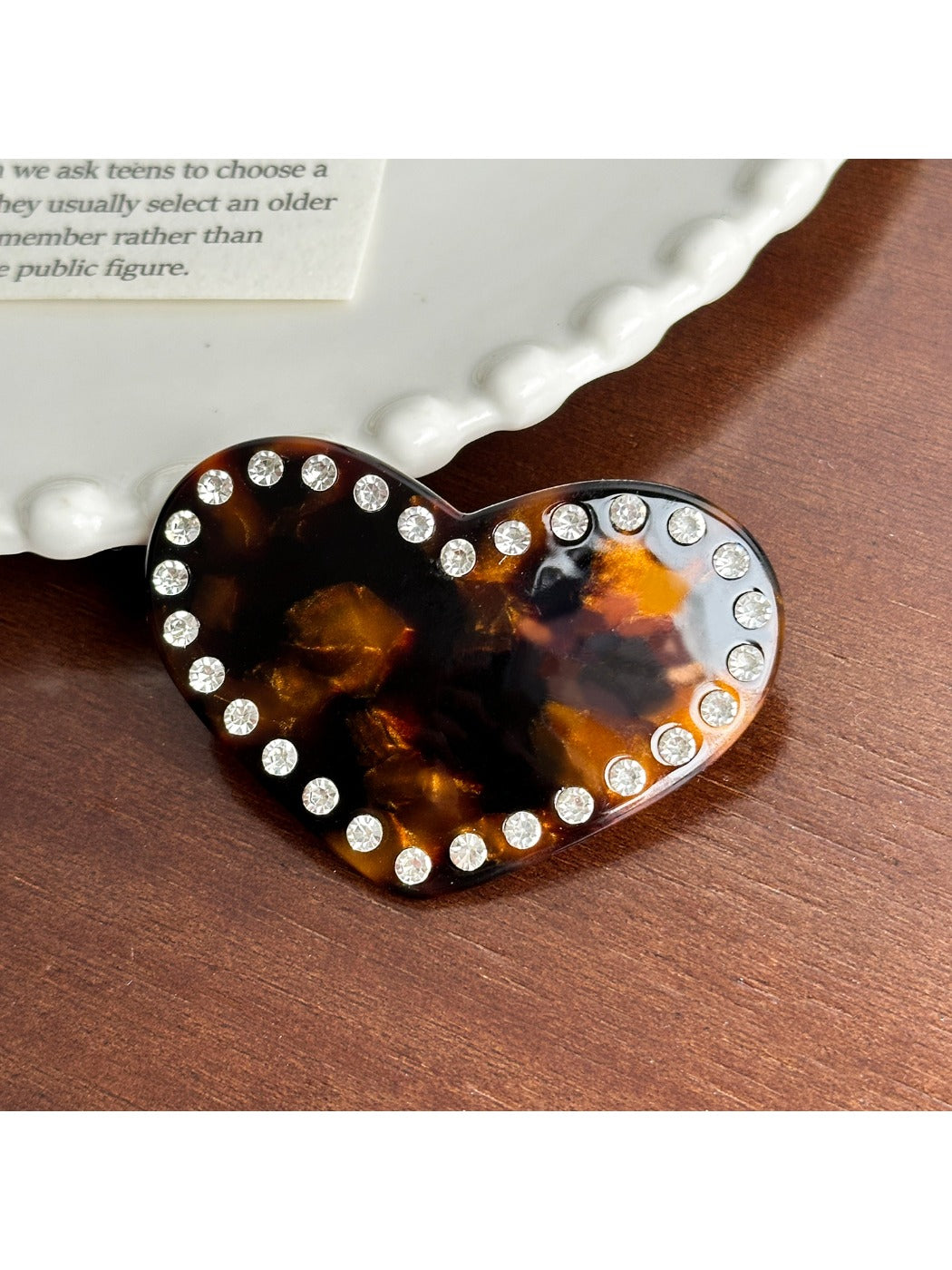 Gifty-Heart Acetate Hair Clip Ponytail Holder Edge Clip