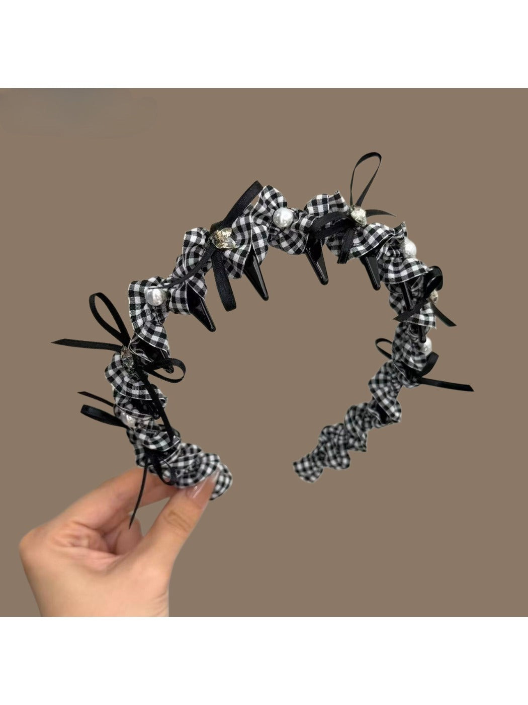 Gifty - Exquisite Plaid Bow Embellished Headband
