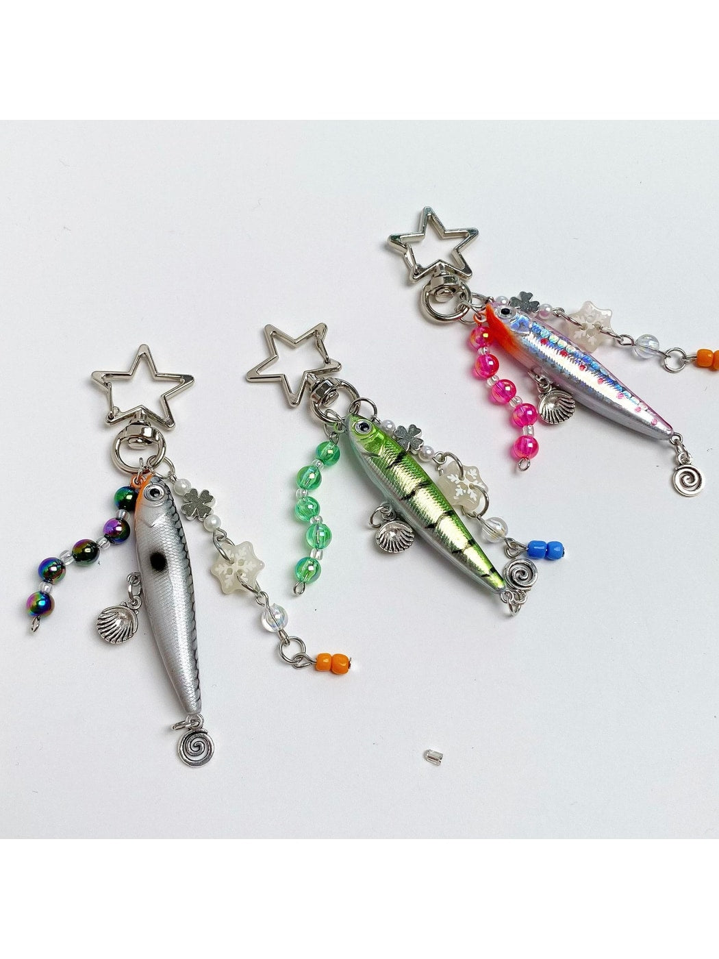 Keypus - Beaded Look Fish Keychain Bag Charm Keychain