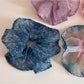 Gifty - Floral Mesh Ruffled Sheer Fabric Scrunchie