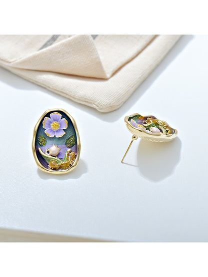 Earedge - Sweet Oil Painting-Inspired Stud Earrings