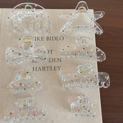 Beau - Transparent Polka Dot Plastic Claw Clip