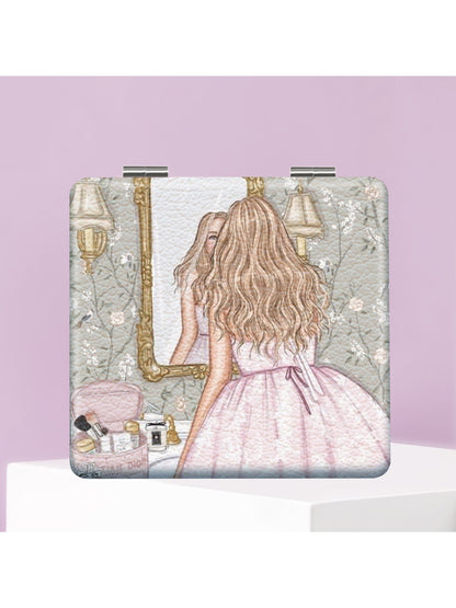 Mirroray - Cartoon Girl Portable Folding Makeup Mirror