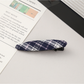 Beau - Plaid Fabric Oval Side Bangs Hair Clip