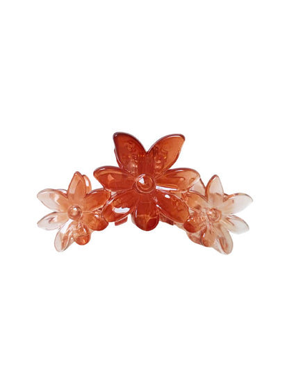 Beau - Gradient Flower Shaped Plastic Alloy Claw Clip