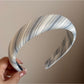 Gifty - Irregular Stripe Wrapped Headband and Scrunchie