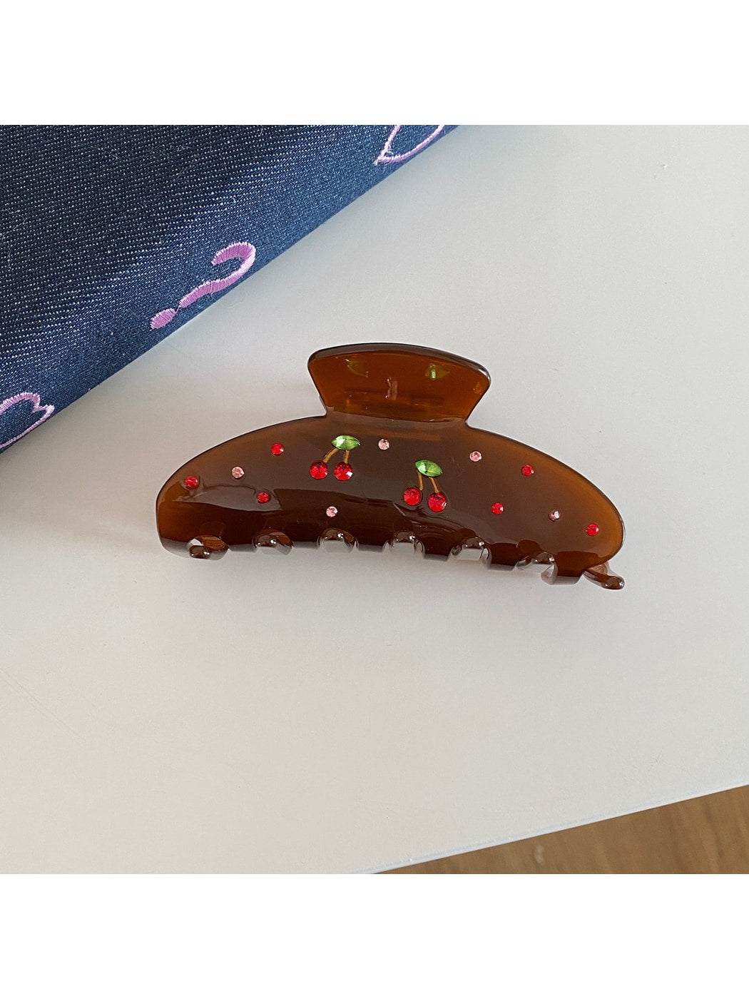 Beau - Fan Shape Decorative Acetate Fiber Claw Clip