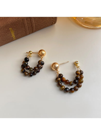 Earedge - Elegant Beaded Hoop Earrings